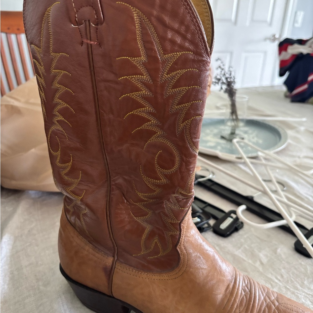 Nocona Brown and Tan Cowboy Boots